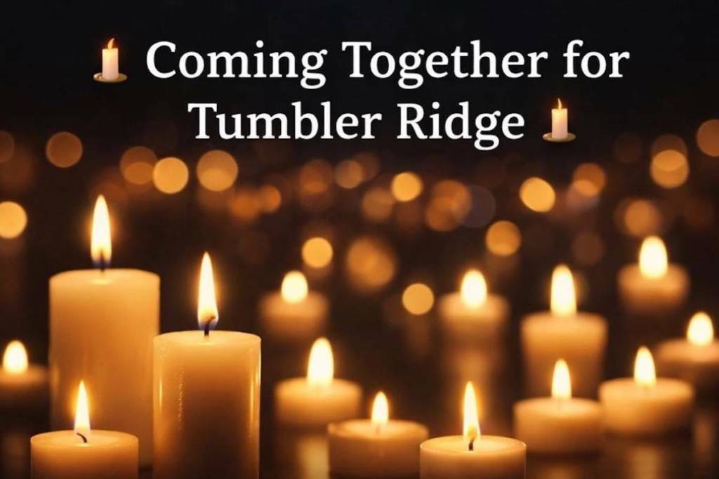 Candlelight vigils are scheduled for 7 p.m. on Feb. 12, 2026 in both Clearwater and Barriere to commemorate the victims of the Tumbler Ridge shooting that took place on Feb. 10, 2026. (Facebook)